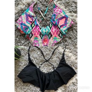 Lots of 2 like new flounce strappy bikini sz s